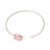 Rose quartz cuff bracelet, 'Pink Peek' - Rose Quartz Oval and Sterling Silver Cuff Bracelet (image 2c) thumbail
