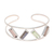 Multi-gemstone cuff bracelet, 'Tilted Windows' - Multi-Gemstone and Sterling Silver Modern Cuff Bracelet thumbail