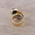 Gold plated quartz and onyx wrap ring, 'Twilight Drama' - Onyx and Tourmalinated Quartz 18k Gold Plated Wrap Ring (image 2c) thumbail