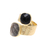 Gold plated quartz and onyx wrap ring, 'Twilight Drama' - Onyx and Tourmalinated Quartz 18k Gold Plated Wrap Ring (image 2d) thumbail