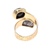 Gold plated quartz and onyx wrap ring, 'Twilight Drama' - Onyx and Tourmalinated Quartz 18k Gold Plated Wrap Ring (image 2e) thumbail