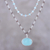 Multi-gemstone link pendant necklace, 'Sparkling Tricolor' - Multi-Gemstone Link Pendant Necklace from India (image 2) thumbail