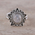Rainbow moonstone cocktail ring, 'Shine Through the Mist' - Rainbow Moonstone and Sterling Silver Star Cocktail Ring (image 2) thumbail