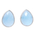 Chalcedony button earrings, 'Mystic Tears' - Teardrop Chalcedony Button Earrings from India