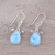 Larimar dangle earrings, 'Celebratory Drops' - Drop-Shaped Larimar Dangle Earrings from India