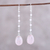 Rose quartz dangle earrings, 'Raining Drops' - 8-Carat Rose Quartz Dangle Earrings from India (image 2) thumbail