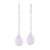 Rose quartz dangle earrings, 'Raining Drops' - 8-Carat Rose Quartz Dangle Earrings from India thumbail