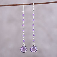 Featured review for Amethyst dangle earrings, Morning Drops