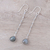 Labradorite dangle earrings, 'Morning Drops' - 8-Carat Labradorite Dangle Earrings from India (image 2b) thumbail