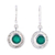 Onyx dangle earrings, 'Green Charm' - Round Green Onyx Dangle Earrings from India thumbail