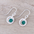 Onyx dangle earrings, 'Green Charm' - Round Green Onyx Dangle Earrings from India (image 2b) thumbail