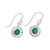 Onyx dangle earrings, 'Green Charm' - Round Green Onyx Dangle Earrings from India (image 2c) thumbail