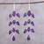 Sterling silver and composite turquoise dangle earrings, 'Leaf Cascade' - Sterling Silver Purple Composite Turquoise Dangle Earrings (image 2) thumbail