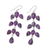Sterling silver and composite turquoise dangle earrings, 'Leaf Cascade' - Sterling Silver Purple Composite Turquoise Dangle Earrings (image 2c) thumbail