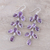 Amethyst dangle earrings, 'Leaf Cascade' - 44-Carat Amethyst Dangle Earrings from India (image 2b) thumbail