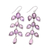 Amethyst dangle earrings, 'Leaf Cascade' - 44-Carat Amethyst Dangle Earrings from India (image 2c) thumbail