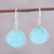 Chalcedony dangle earrings, 'Dancing Soul' - 18-Carat Blue Chalcedony Dangle Earrings from India (image 2) thumbail