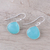 Chalcedony dangle earrings, 'Dancing Soul' - 18-Carat Blue Chalcedony Dangle Earrings from India (image 2b) thumbail