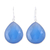 Chalcedony dangle earrings, 'Deep Blue Tears' - 25-Carat Deep Blue Chalcedony Dangle Earrings from India thumbail