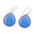 Chalcedony dangle earrings, 'Deep Blue Tears' - 25-Carat Deep Blue Chalcedony Dangle Earrings from India (image 2c) thumbail
