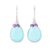 Chalcedony and amethyst dangle earrings, 'Cool Tears' - Chalcedony and Amethyst Dangle Earrings from India thumbail