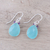 Chalcedony and amethyst dangle earrings, 'Cool Tears' - Chalcedony and Amethyst Dangle Earrings from India