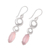 Rose quartz dangle earrings, 'Modern Loops' - Modern Rose Quartz Dangle Earrings from India