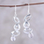 Rose quartz dangle earrings, 'Modern Movement' - Modern Rose Quartz Dangle Earrings Crafted in India