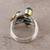 Onyx cocktail ring, 'Verdant Gala' - Floral Green Onyx Cocktail Ring from India (image 2c) thumbail