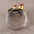 Onyx cocktail ring, 'Daylight Gala' - Floral Red-Orange Onyx Cocktail Ring from India (image 2c) thumbail