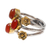 Onyx cocktail ring, 'Daylight Gala' - Floral Red-Orange Onyx Cocktail Ring from India (image 2d) thumbail