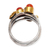 Onyx cocktail ring, 'Daylight Gala' - Floral Red-Orange Onyx Cocktail Ring from India (image 2e) thumbail
