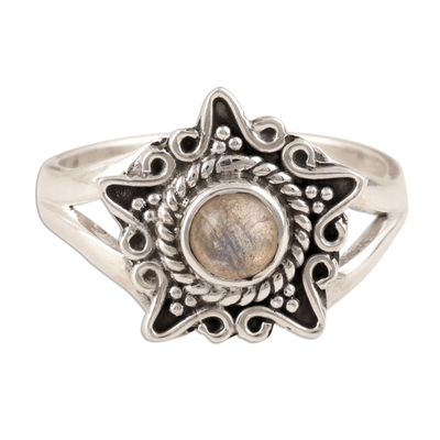 Star-Shaped Labradorite Cocktail Ring from India