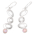 Rainbow moonstone dangle earrings, 'Stylish Movement' - 925 Sterling Silver and Rainbow Moonstone Dangle Earrings