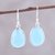 Chalcedony dangle earrings, 'Radiant Sea' - 12-Carat Blue Chalcedony Dangle Earrings from India (image 2) thumbail