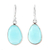 Chalcedony dangle earrings, 'Radiant Sea' - 12-Carat Blue Chalcedony Dangle Earrings from India thumbail
