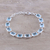 Blue topaz link bracelet, 'Watery Rectangles' - Rectangular Blue Topaz Link Bracelet from India (image 2) thumbail