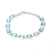 Blue topaz link bracelet, 'Watery Rectangles' - Rectangular Blue Topaz Link Bracelet from India thumbail