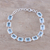 Blue topaz link bracelet, 'Watery Rectangles' - Rectangular Blue Topaz Link Bracelet from India