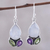 Multi-gemstone dangle earrings, 'Dazzling Fusion' - 14-Carat Multi-Gemstone Dangle Earrings from India