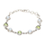 Peridot and cultured pearl link bracelet, 'Elegant Glitter' - Peridot and Cultured Pearl Link Bracelet from India