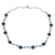 Wood beaded long necklace, 'Creative Fusion in Blue' - Haldu Wood Beaded Long Necklace in Blue from India