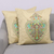 Embroidered cushion covers, 'Regal Garden in Green' (pair) - Floral Embroidered Cushion Covers in Green from India (Pair) thumbail