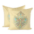 Embroidered cushion covers, 'Regal Garden in Green' (pair) - Floral Embroidered Cushion Covers in Green from India (Pair) (image 2a) thumbail