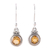 Citrine dangle earrings, 'Glistening Circles' - Faceted Citrine Dangle Earrings from India