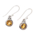 Citrine dangle earrings, 'Glistening Circles' - Faceted Citrine Dangle Earrings from India