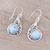 Larimar dangle earrings, 'Sea of Delight' - Circular Larimar Dangle Earrings from India