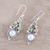 Peridot and cultured pearl dangle earrings, 'Verdant Castle' - Peridot and Cultured Pearl Dangle Earrings from India