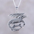 Sterling silver pendant necklace, 'Curled Dragon' - Sterling Silver Dragon Pendant Necklace from India (image 2) thumbail