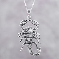 Sterling silver pendant necklace, Power of the Scorpion